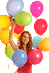 Fototapeta na wymiar woman with balloons
