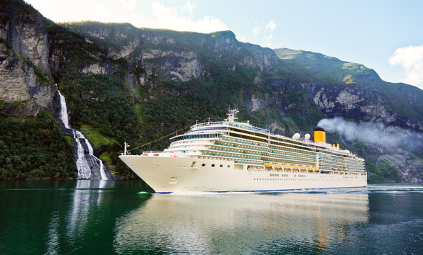 Cruise ship in fiord