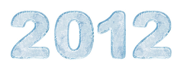 New Year 2012 inscription of ice letters
