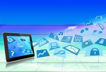 Tablet PC Computer with Application Icons
