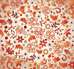 Vintage Fall-Floral Illustration