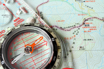 Compass on a local map