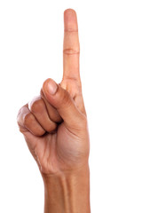 Index finger isoalted on white