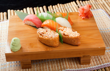 set of japanese sushi.