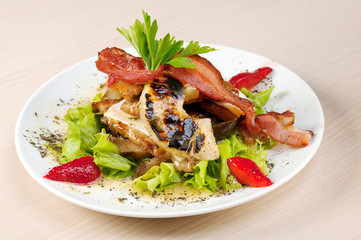 Salad with ham,pineapple,strawberries