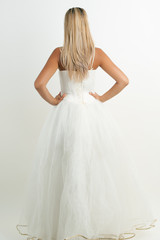 Fototapeta na wymiar beautiful bride in a luxurious wedding dress.