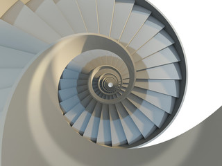 Abstract endless spiral staircase