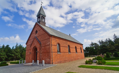 Fototapeta na wymiar Minimalistic Danish church in Oksby