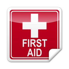 Obraz premium Pegatina cuadrada FIRST AID con reborde