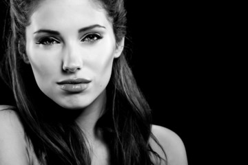 Fototapeta premium Fashion portrait, black-and-white
