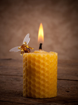 Candela mangiafumo in cera di api