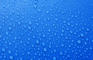 Naklejka na ściany i meble Piękne niebieskie tło krople wody