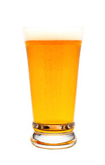 Glass of beer isolated on white background