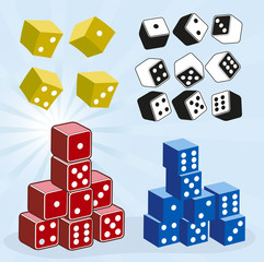 Dices vectors in different colors