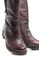 Brown leather boots