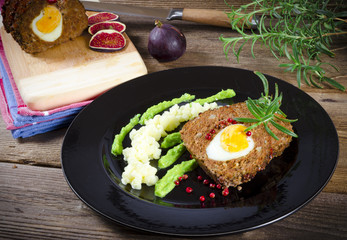 Falschen Hasen,Kartoffelpüree und Wasabi