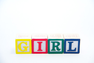Girl Blocks isolated over white
