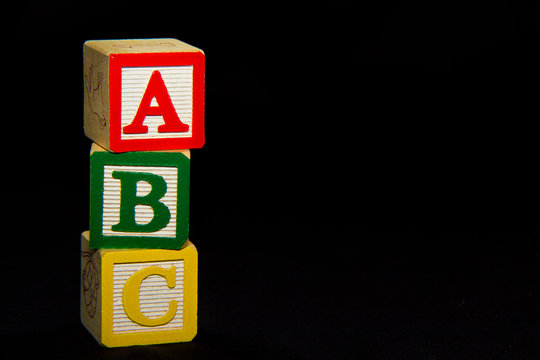 ABC Blocks over black