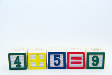 Math Equation with colourful Blocks