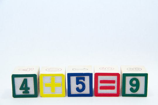 Math Equation with colourful Blocks