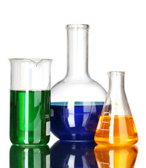 test tubes in the laboratory on a gray background