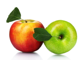 Fresh ripe apples isolated on white