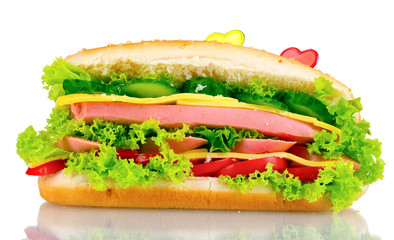 Delicious sandwich isolated on white