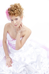 beautiful girl in wedding dress