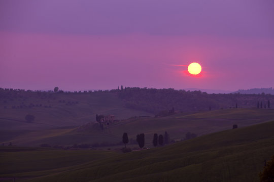 Sonnenaufgang Val d&acute;Orcia