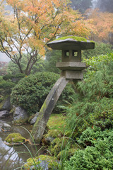 Stone Lantern in Japanese Garden