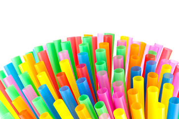 Colorful drinking straws background.