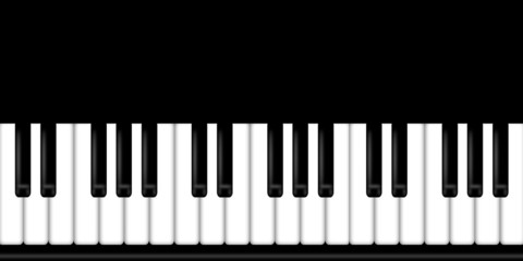 Piano Keyboard Black and White Background