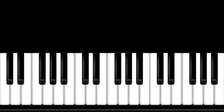 Piano Keyboard Black and White Background