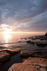 Fototapeta na wymiar Seascape at sunset in Croatia