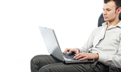 Businessman with laptop