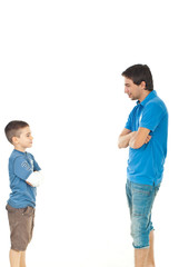 Fototapeta premium Father and son conversation