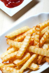 Pommes frites und Ketchup