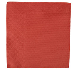 Red Christmas or festive paper napkin aka serviette, isolated on