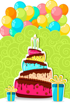 Birthday Cake wit Balloon