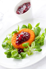 camembert with cranberry sauce