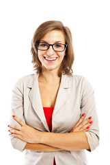 woman with glasses