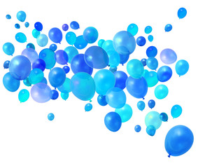 Blue balloons flying