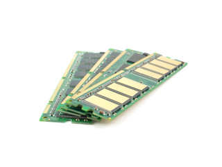 Memory cards (RAM) over white