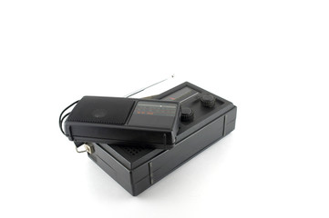 Two pocket radio over white