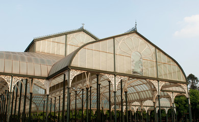 The glass house at the Lal Bagh gardens in Bangalore, India