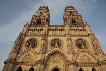 Fototapeta na wymiar Main Facade of Sante Croix Cathedral, Orleans, France
