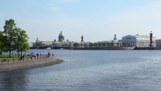 Petersburg on Neva River from bridge