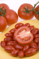 Fresh  tomatoes on a plate