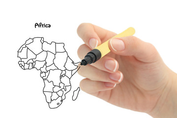 hand drawing africa