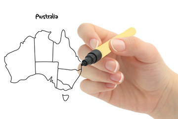 hand drawing australia